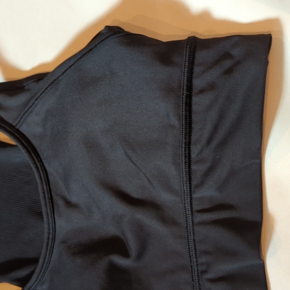 Athleta Black Sports Bra Cut Out Back Black Women's Size Small Racer back - Picture 2 of 8